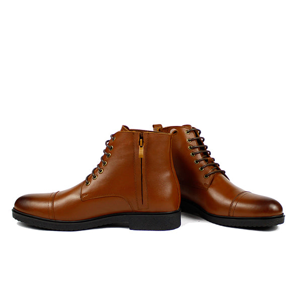 663 BOTTINE EN CUIR CAJOU