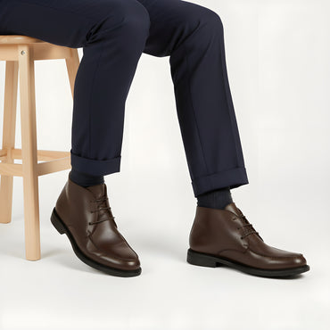 042 BOTTINE EN CUIR MARRON