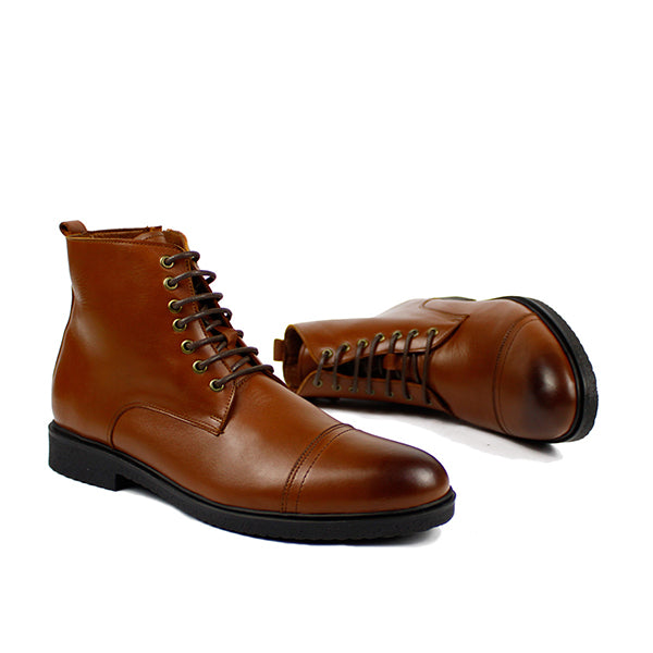 663 BOTTINE EN CUIR CAJOU