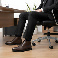 041 BOTTINE EN CUIR MARRON