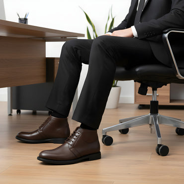 041 BOTTINE EN CUIR MARRON