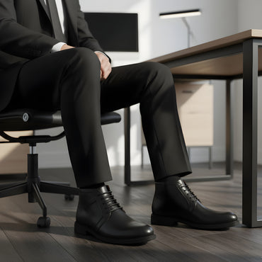 041 BOTTINE EN CUIR NOIR