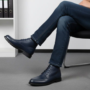 040 BOTTINE EN CUIR BLEU